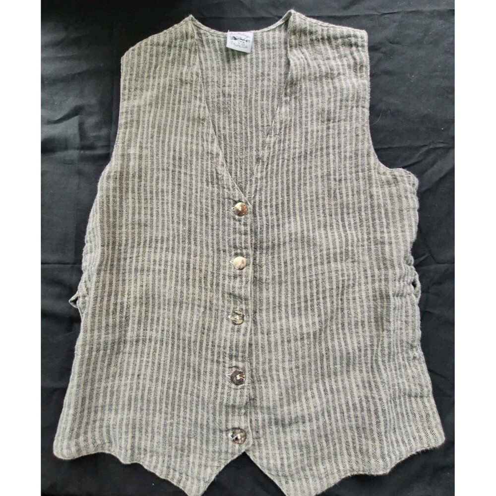 La Bottega Di Brunella Striped Linen Vest Womens Size Small Italian Artisan
